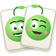 Pea to Pea logo: two tiles with smiling peas